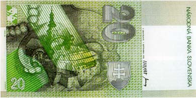 rubová strana bankovky