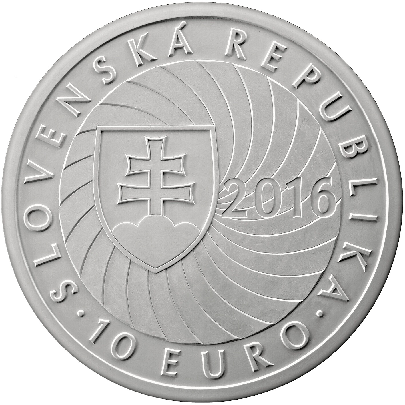 Výtvarný návrh striebornej zberateľskej mince v nominálnej hodnote 10 eur k prvému predsedníctvu Slovenskej republiky v Rade Európskej únie.