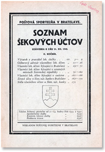 Zoznam šekových účtov z roku 1940