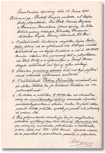 Zápisnica správnej rady z roku 1903