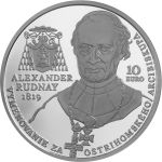 Strieborná zberateľská eurominca v nominálnej hodnote 10 eur - Vymenovanie Alexandra Rudnaya za ostrihomského arcibiskupa – 200. výročie