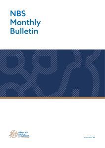 NBS Monthly bulletin Cover page of the publication